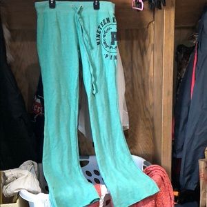 Pink green sweatpants